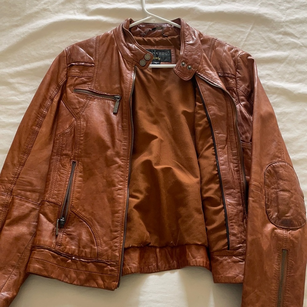 Cognac leather jacket